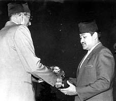 Late King Dipendra (right) with PM Koirala : In focus